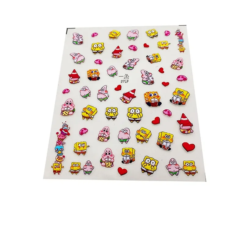 SpongeBob SquarePants Nail Art Stickers Patrick Star Water Cup Mobile Phone Case Computer Notebook Accessories Wholesale