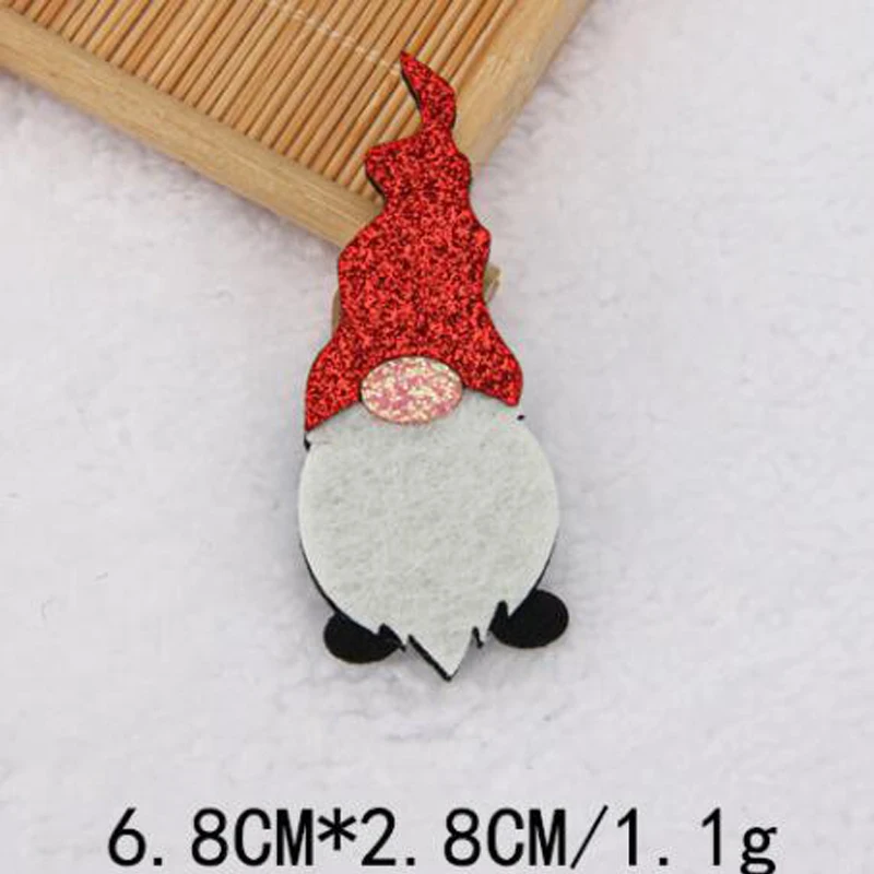 20Pcs/lot Cartoon Glitter Christmas Series Patches DIY Christmas Headband Headwear Decorative Accessories Handmade Material