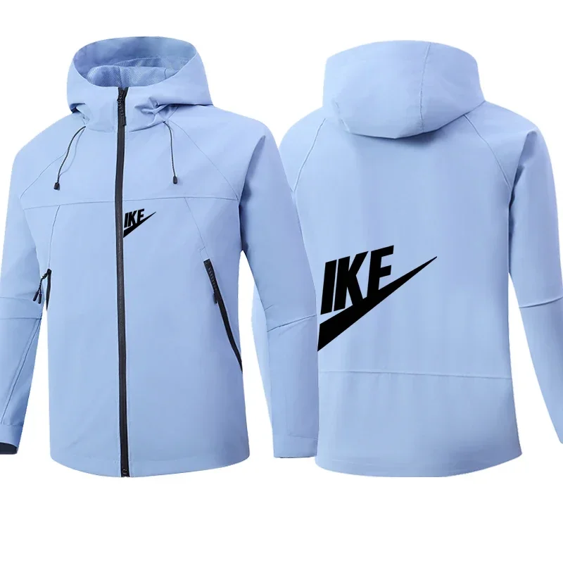 

Men's Hooded Windbreaker - Large Size, Comfortable for Exercise, Waterproof Black Pilot Jacket, Outdoor Loose Thin Shell Coat