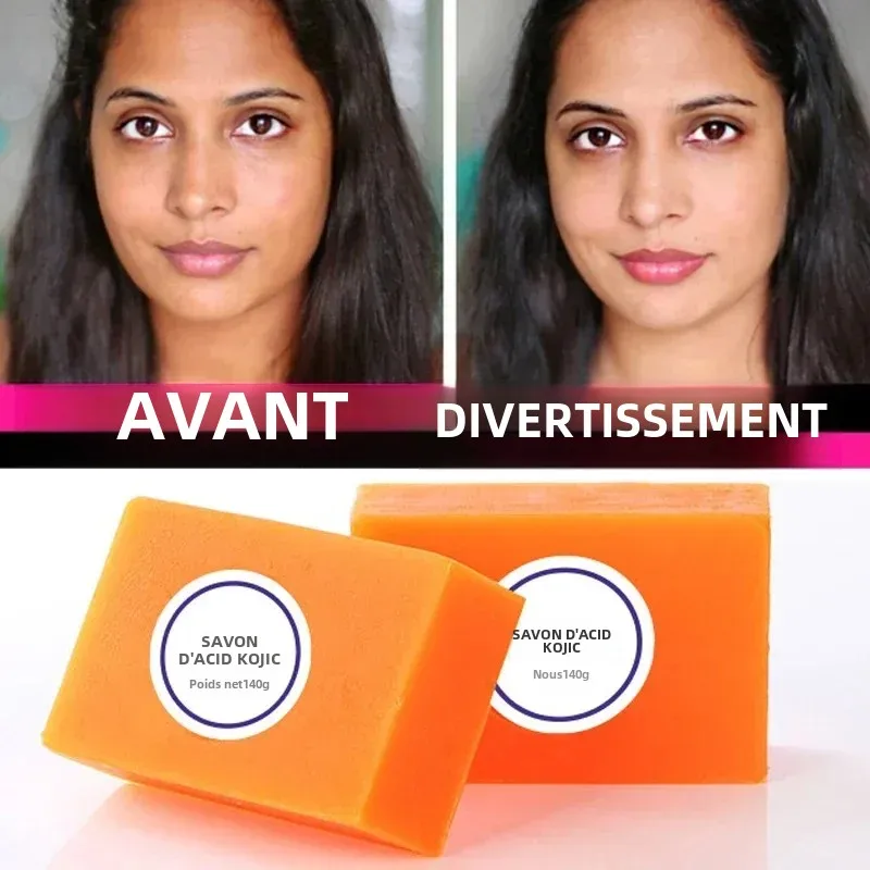 Savon éclaircissant pour la peau à l'acide kojique, 100g, avec glutathion, savon blanchissant éclaircissant fait à la main pour le visage, 3 Options de couleur disponibles