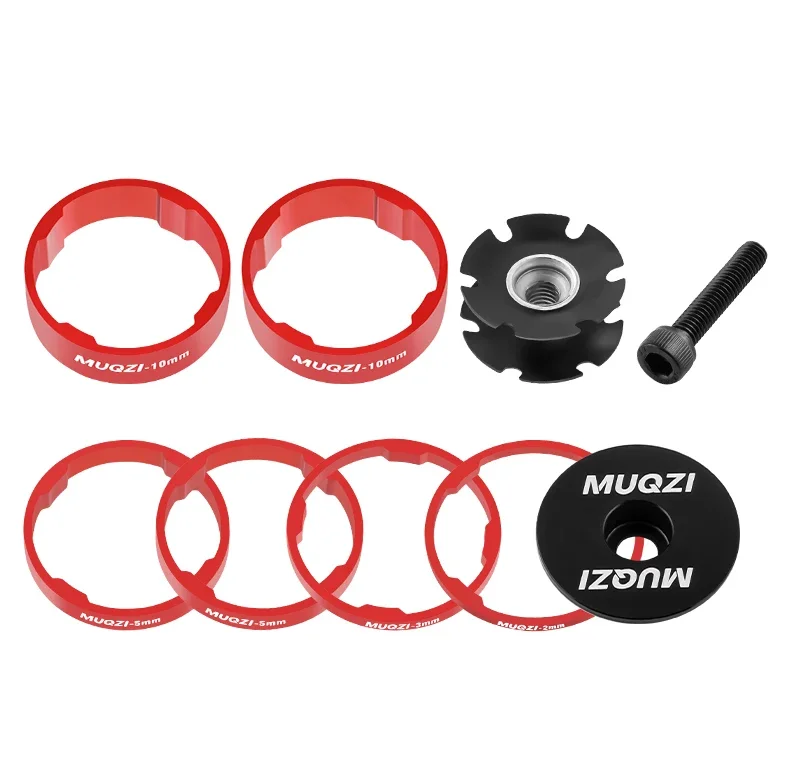 Headset-Abstandshalter-Kit 28,6mm Fahrradgabel-Unterlegscheibe mit Vorbau-Deckel MTB Rennrad Zubehör – Detail 5