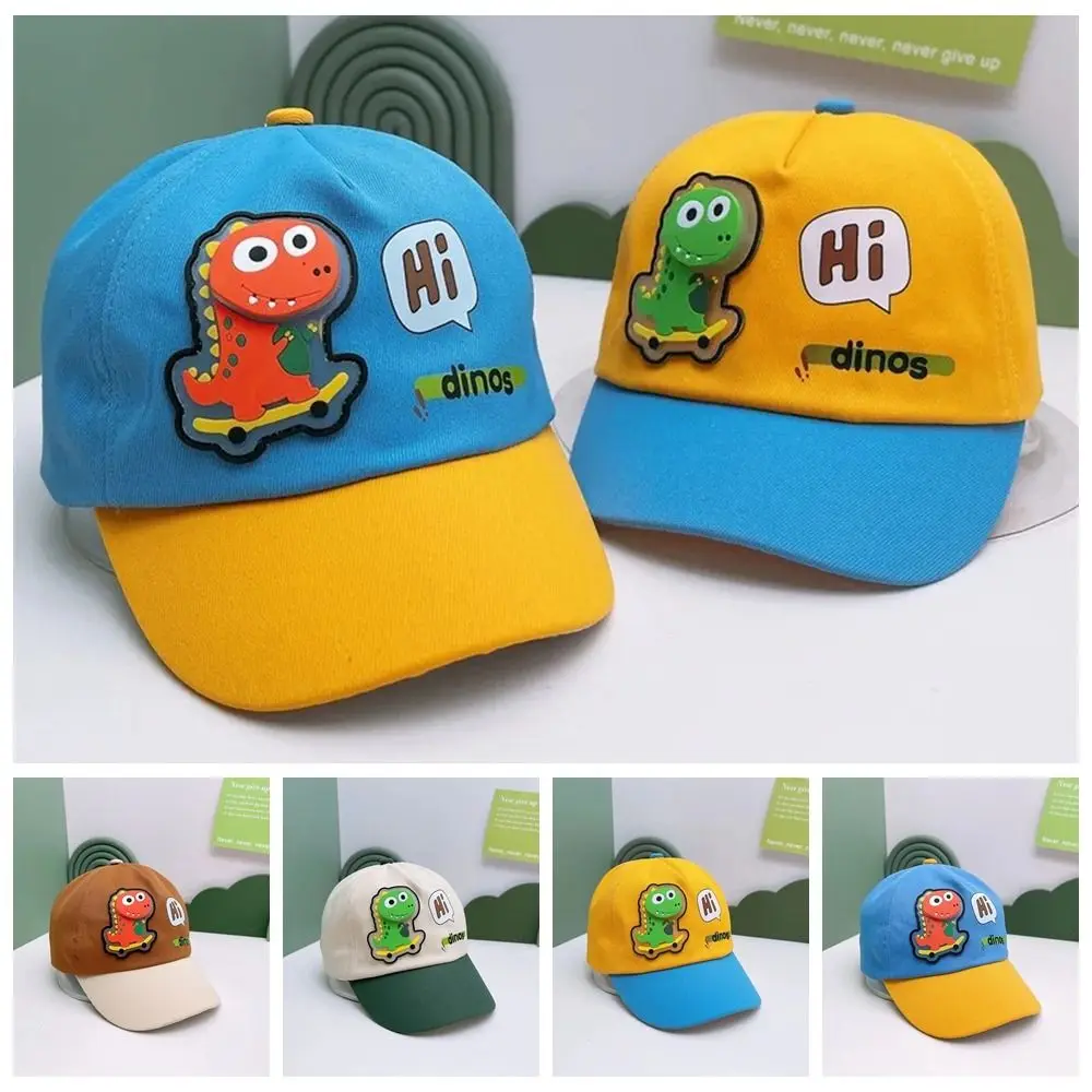 

Cartoon Cotton Children Baseball Cap Dinosaur Adjustable Size Baseball Cap Breathable Sun Hat Outdoor