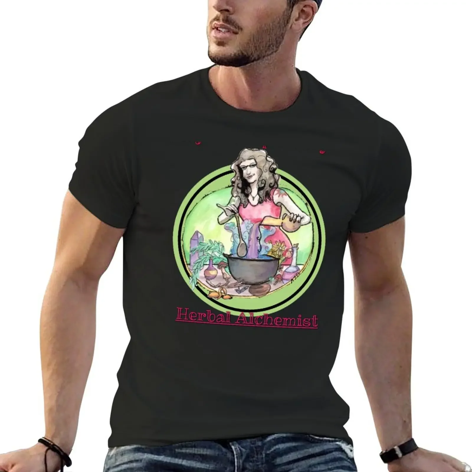 Sage Moon Apothecary - Herbal Alchemist T-Shirt street wear anime mens t shirts