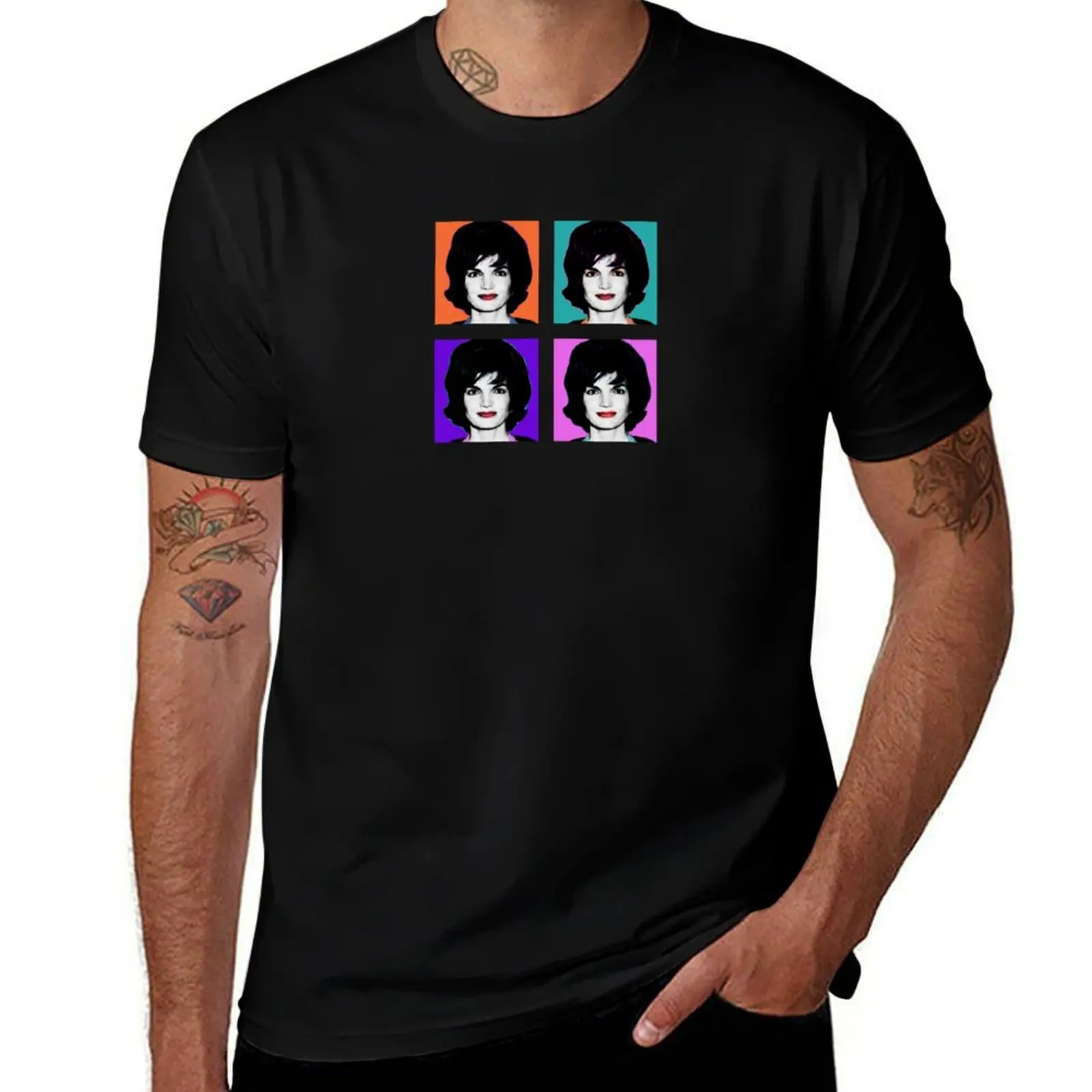 

Jackie Kennedy portraits in modern pop-art style (1960s) T-Shirt essential t shirt t shirts for man cotton funny T-Shirt