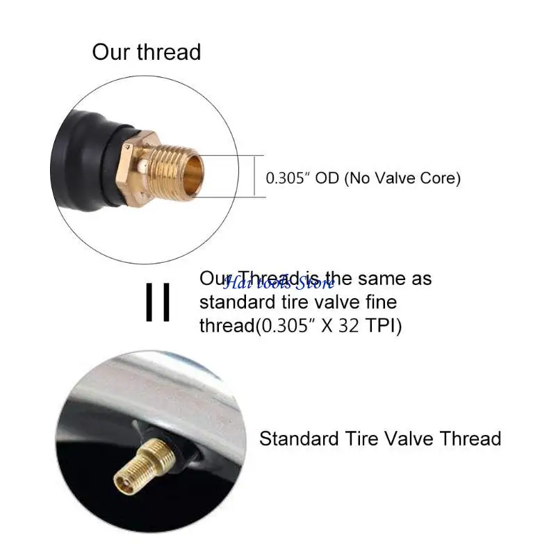 X37E Self-Locking Tire Air Chuck for w/ Rubber Hose for 0.305