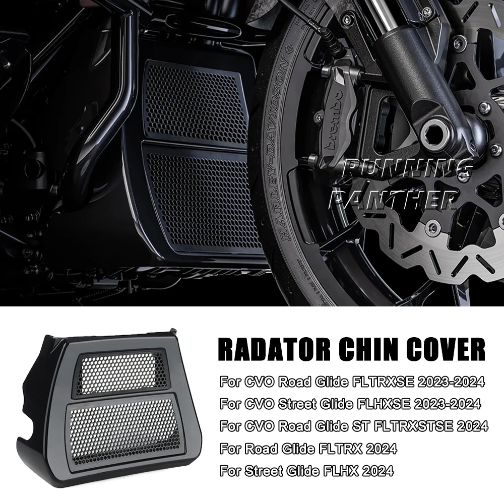 

Motorcycle For Harley CVO Road Glide ST CVO Street Glide FLTRX FLHX 2024 2023 Radiator Chin Cover Fairing Front Spoilers Black
