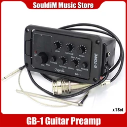 Cherub GB-1 G-Tone Series Acoustic Guitar Preamp Piezo Pickup 3-Band EQ Equalizer with Notch/Phase/Mid Freq. and LED Tuner