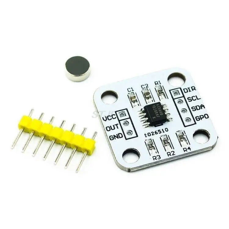 AS5600 Modul Sensor Pengukuran Sudut Induksi Magnetik Encoder Magnetik 12bit Presisi Tinggi
