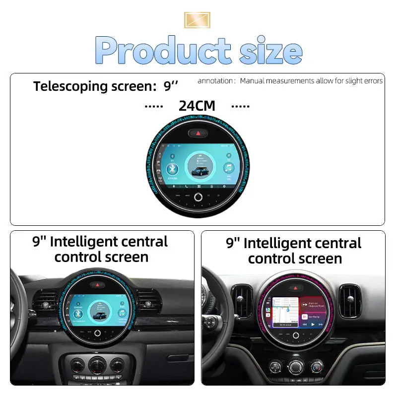 9 Inch Android 14 System Car DVD Player Multimedia GPS Navigation for BMW Mini F54 F60 2016-2023