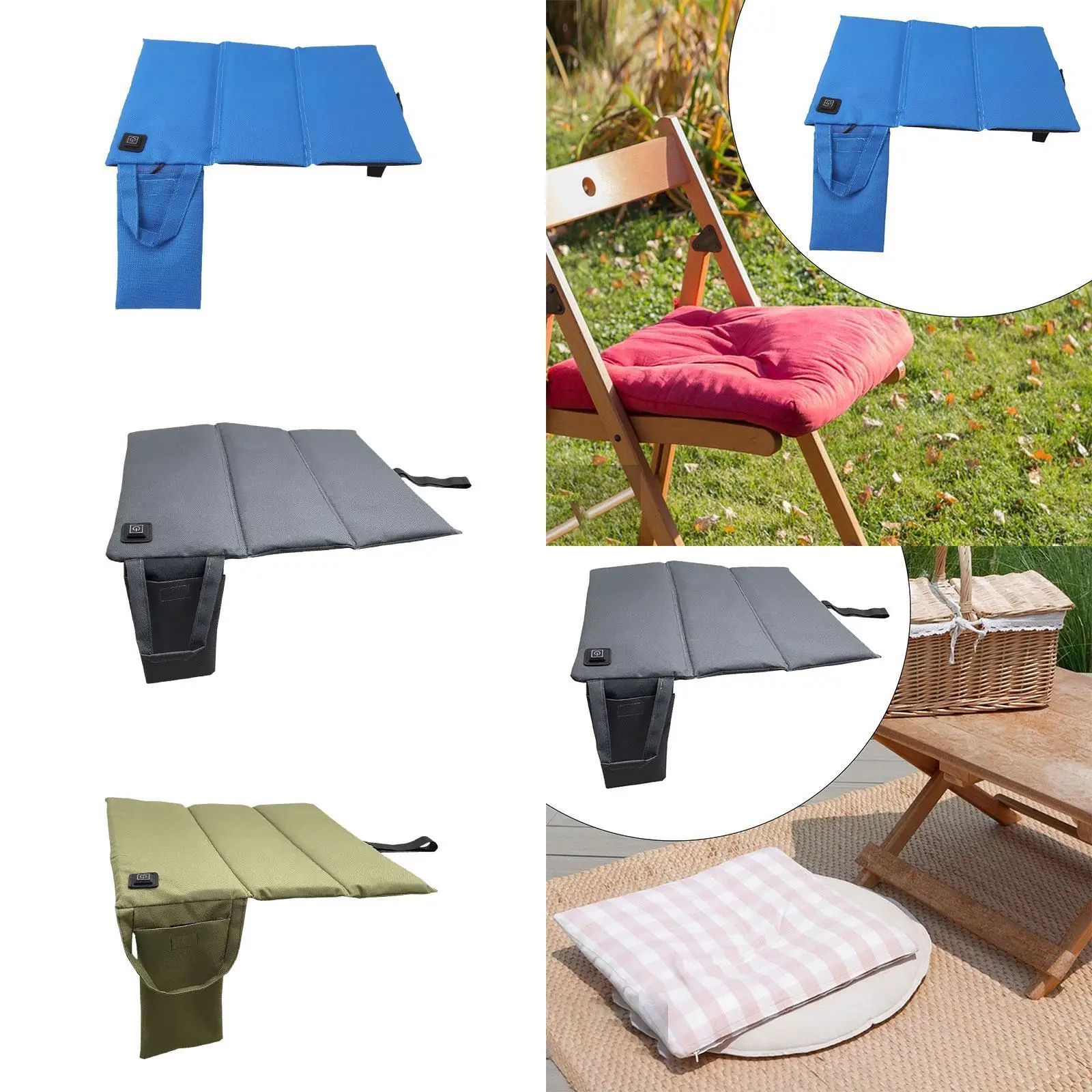 

Подушка сиденья с подогревом, портативная подушка для сидения на открытом воздухе для треккинга, патио, заднего двора