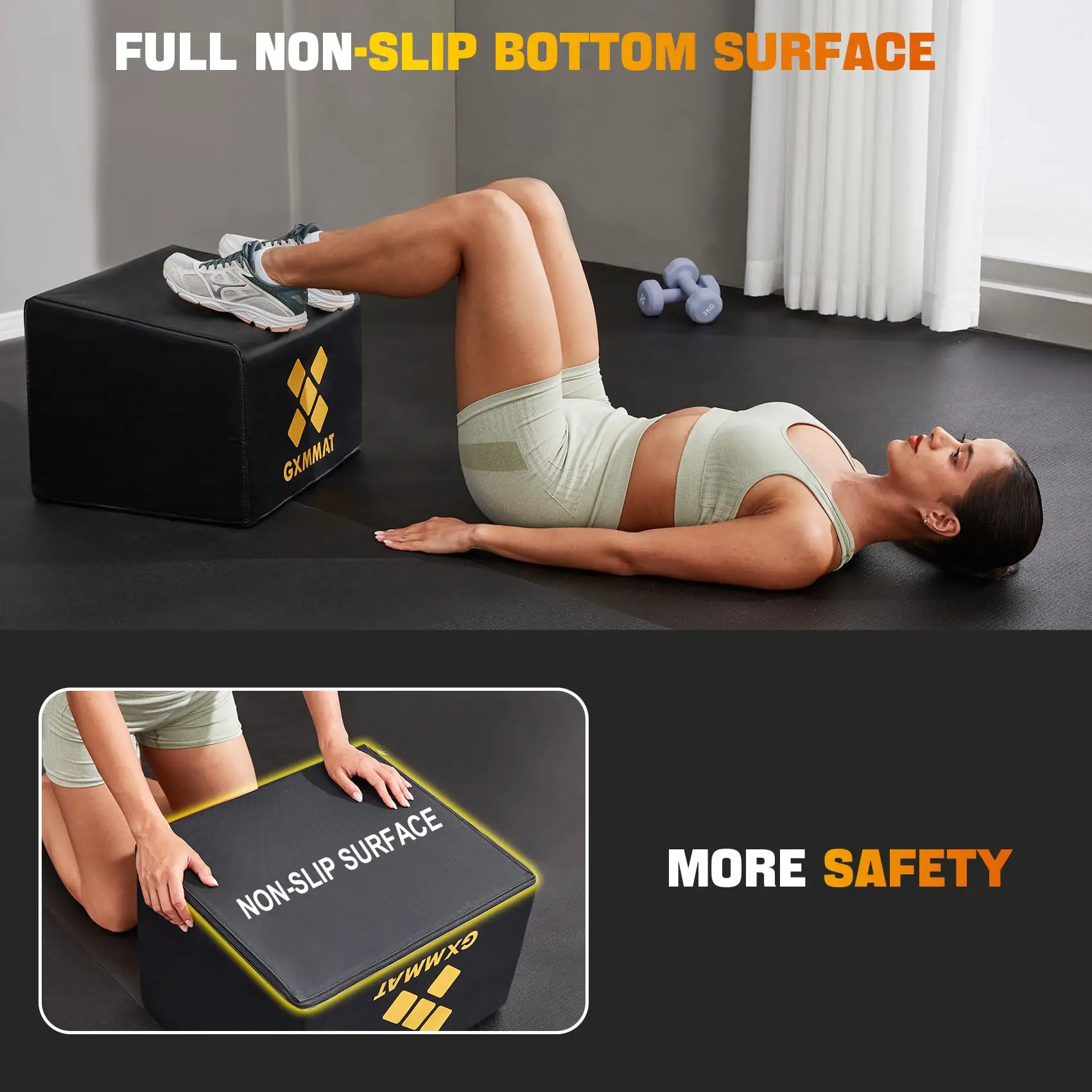 Hip Thrust Bench, Multi-Functional Hip Thrust Machine with Non-Slip Bottom Surface, Hip Thrust Box at Home Gym for