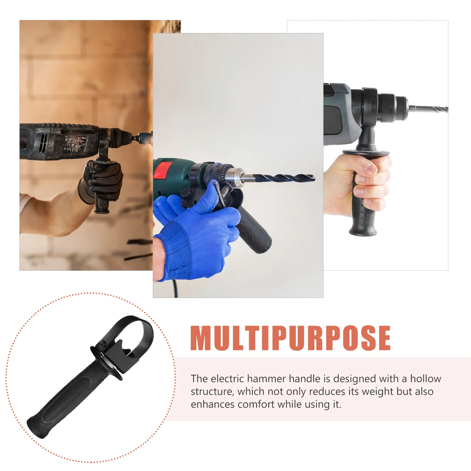 Electric Hammer Handle Impact Drill Dual Purpose Front Auxiliary Parts Plastic Grinding Machine Replacement