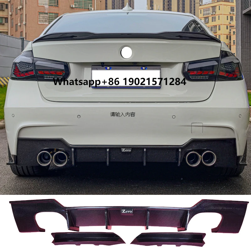 

For F30 F31 3 Series 2013-2019 M-Sport Wet Carbon Fiber Car Body Kit Spoiler Blade Splitter Rear Bumper Exterior Accessories