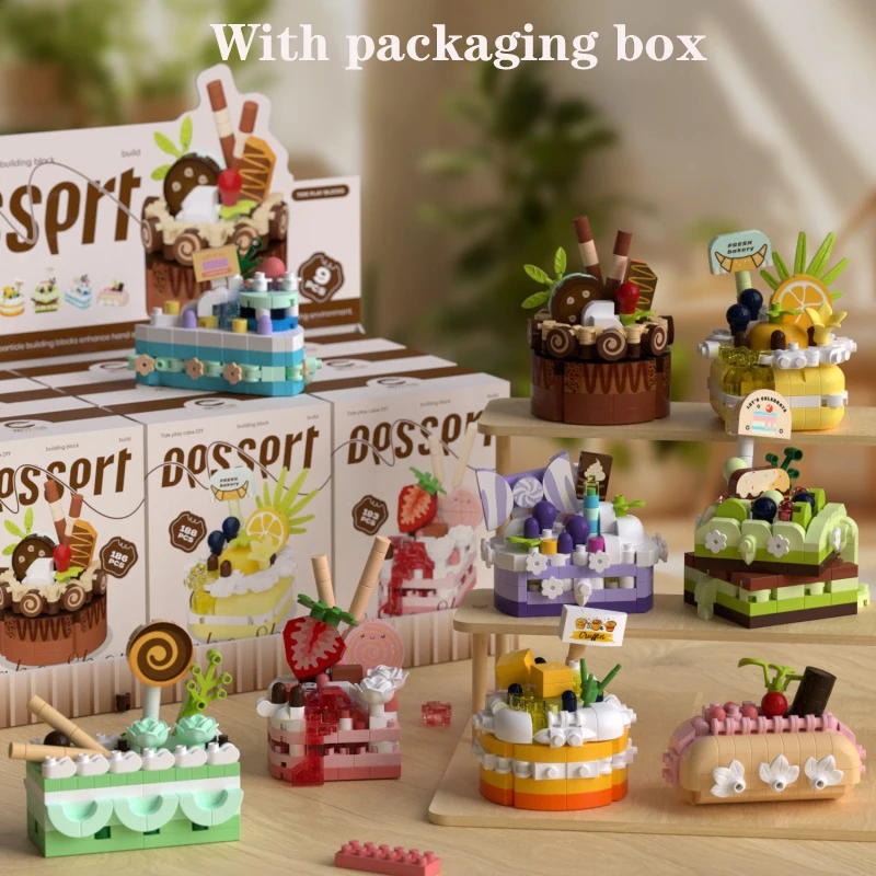

Birthday Gift Candy Mini Block Cake Micro Building Block for Adults 3D Model Educational Bricks for Children Girls 6 to 16 Years