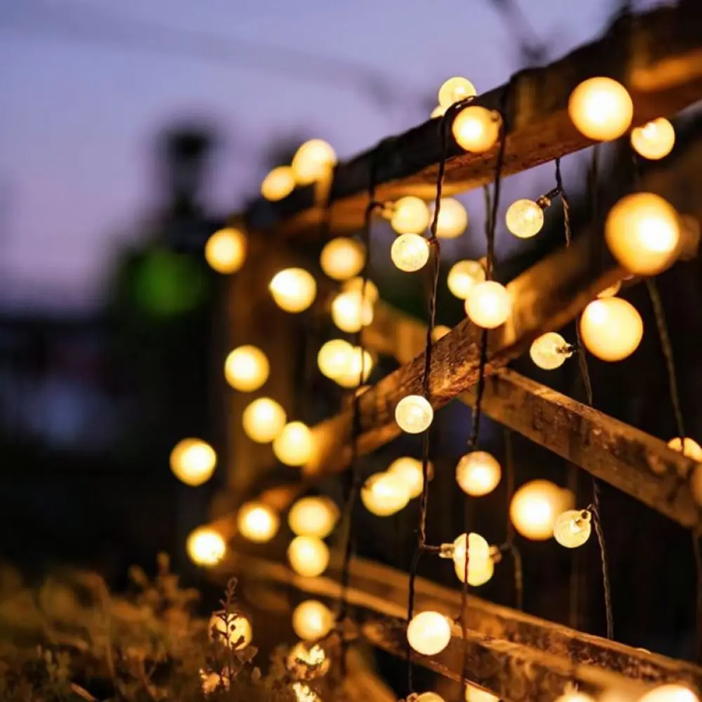 LED Solar String Lights Bubble Globe Lamps Outdoor Waterproof Decorative Lighting For Garden Yard Terrace Wedding Festival Party