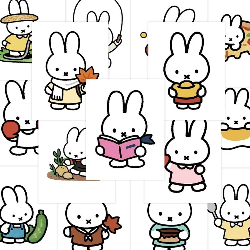Miffy Cartoon Simple Sweet Stickers Cute Healing Decorative Stickers Kawaii Suitable for Students Personal Diary Sticker Gifts view 2