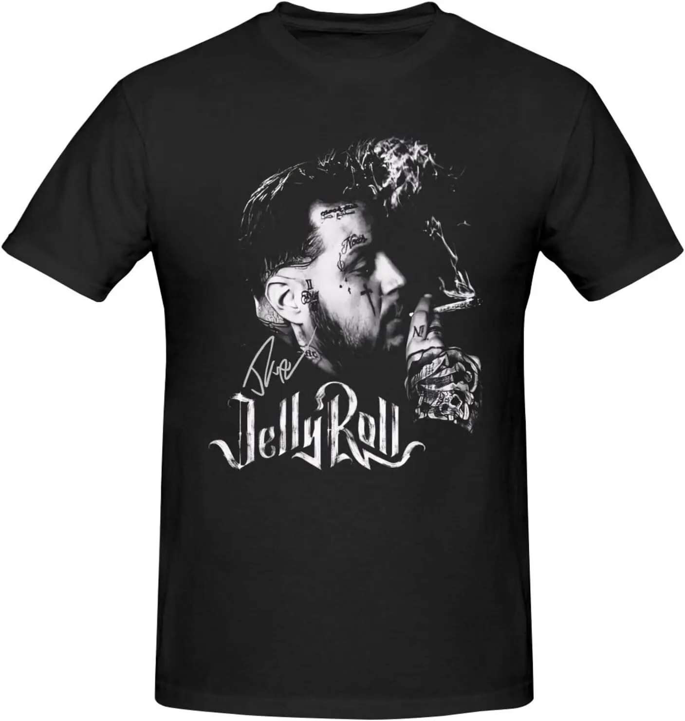 Jelly Music Roll Shirt Mens Tshirts Short Sleeve Crew Neck Soft Tees Classic Tshirts Black