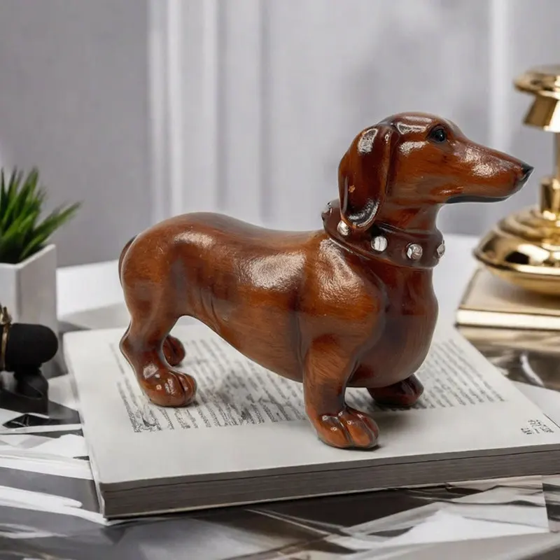 

Nordic Dachshund Resin Statue Tabletop Home Cabinet Office Decoration Vintage Animal Dog Figurines Interior Accessories Gifts