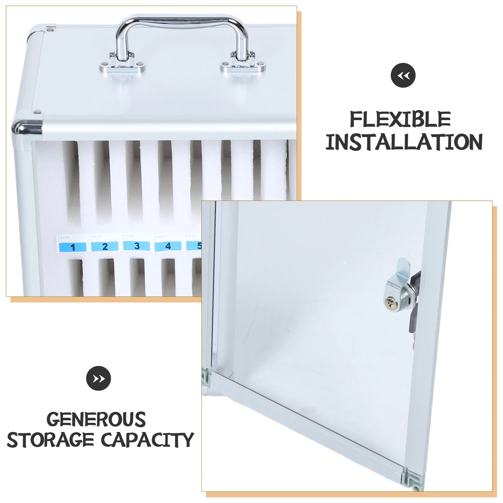 24 Slot Metal Phone Lock Box Cabinet Secure Storage for Classroom Office Desktop Use Portable Cell Phone Storage Rack