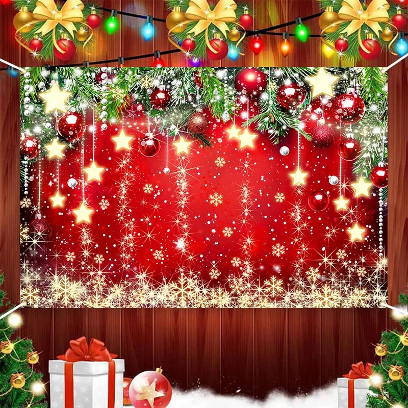 Merry Christmas Backdrop Banner Santa Snowman Background Christmas Decorations for Home2024 Navidad Noel Xmas Gifts NewYear 2025