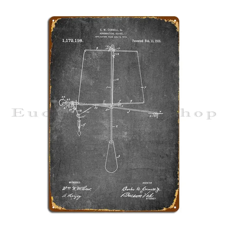 Aeronautical Devise Patent Metal Sign Funny Poster Garage Club Design Tin Sign Poster