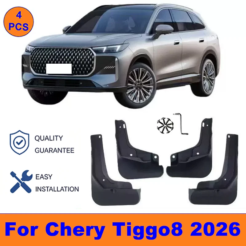 

4Pcs Mud Flaps For Chery Tiggo8 2026 - Splash Guards Front&Rear Wheel Fender Mudguards Car Exterior Protection Accessories