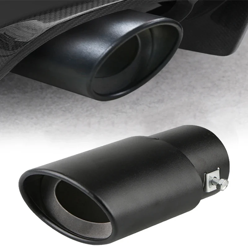 

2Pcs Universal Silencing Exhaust Muffler Tip Stainless Steel Car Tail Throat Pipe Auto Modified Exhaust Accessory