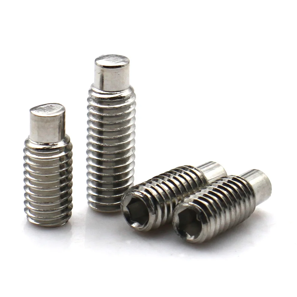 2-10pcs 304 Stainless Steel Pointed Tip Hex Socket Set Screws Cup Point Cylinder Grub Screw M2 M2.5 M3 M4 M5 M6 M8 M10 M12 M16