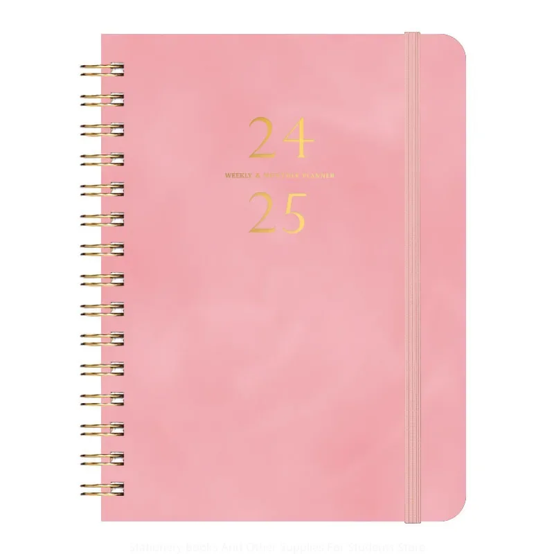 A5 Notebook 2025 New Calendar This Creative PU Leather-covered Weekly Planner This Banded Coil Diary