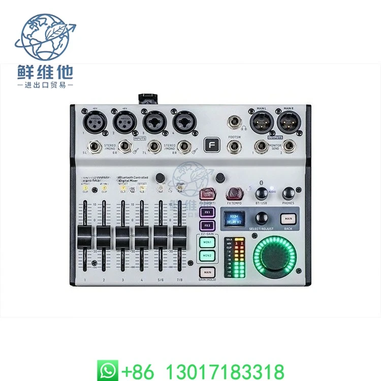 8 Channel Digital Audio Mixer Portable Bluetooth Mixing Console for Stage Performance Conference Studio Sound Mixing