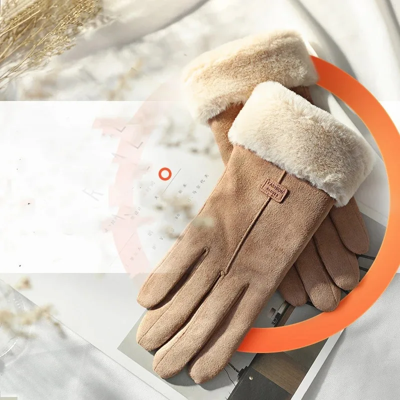 قفازات عصرية جديدة للخريف والشتاء قفازات لطيفة دافئة فروي قفازات نسائية رياضية خارجية قفازات نسائية عرض قفازات الشتاء