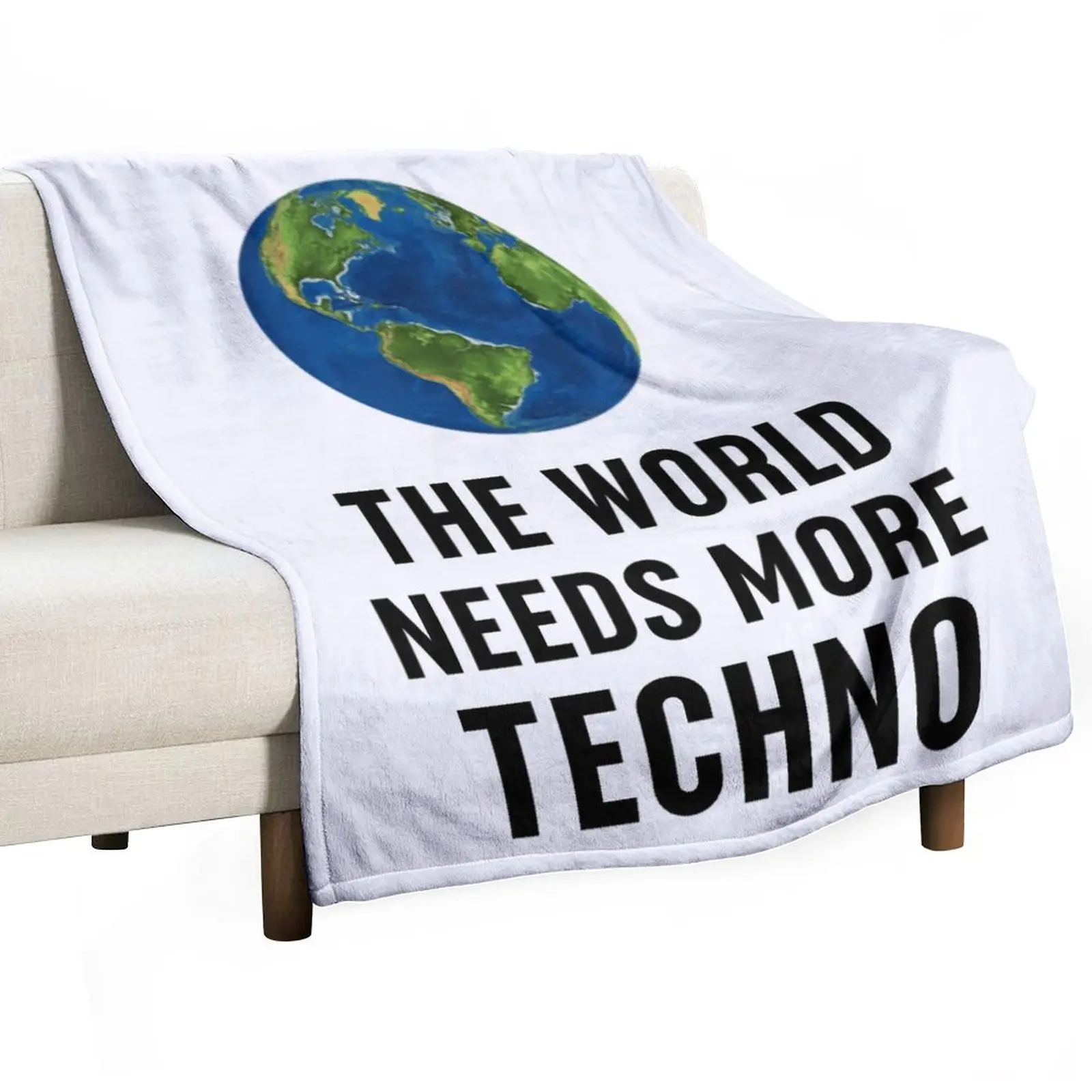 Word Needs More Techno Techno Music Techno Clothing Electronic Music Joke Funny Dance Music Gift Throw Blanket Quilt Blankets