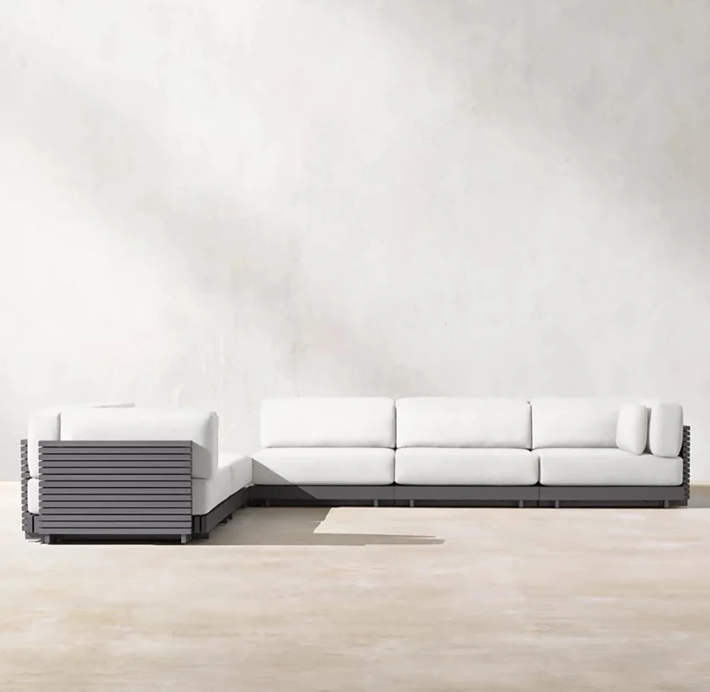 

Extra Large Outdoor Garden Furniture Aluminum Alloy Couch with Rope for Villa and Hotel