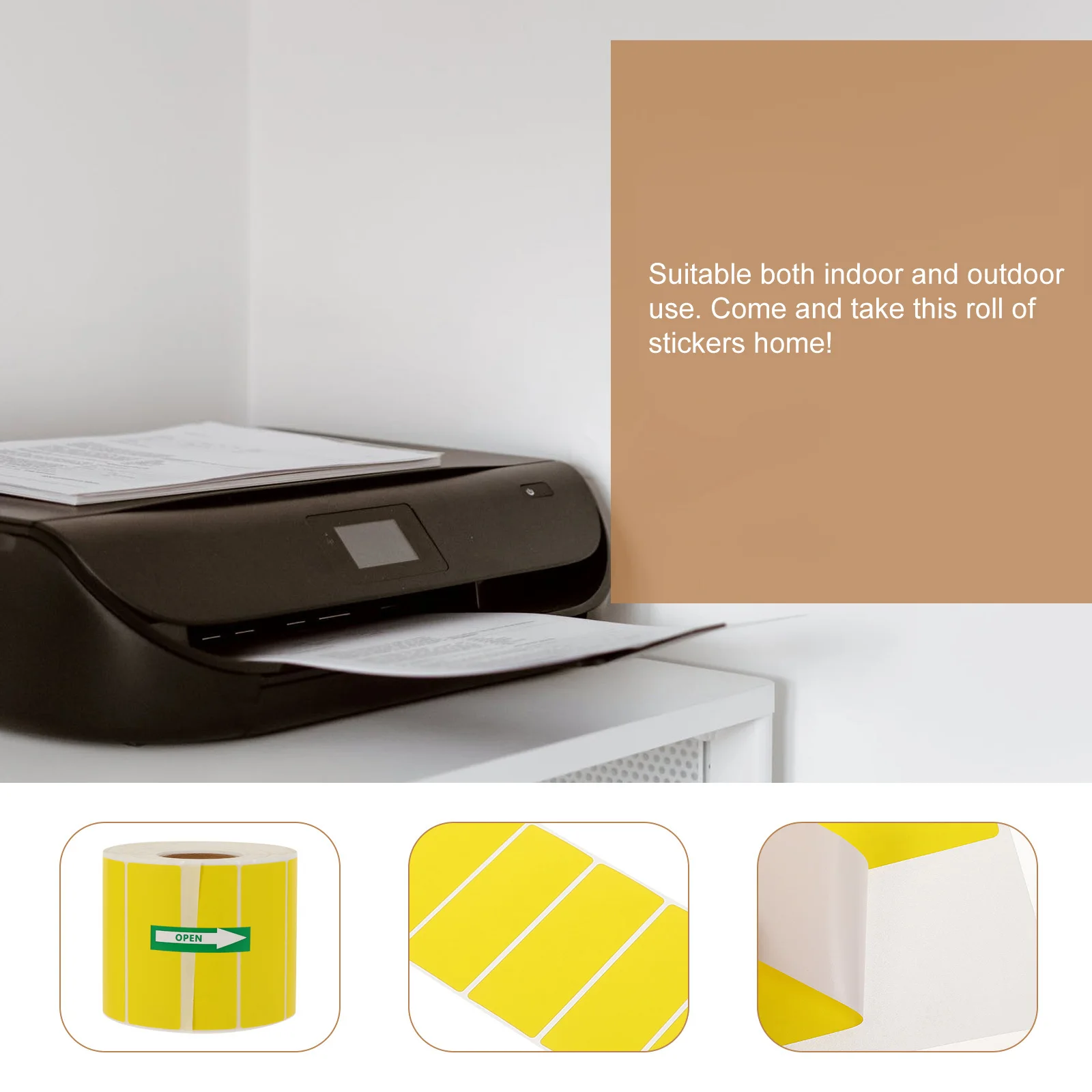 

Colorful Label Stickers Roll Waterproof Self-Adhesive Coated Paper For Barcode Price Tags Plant Gift Packaging Marking