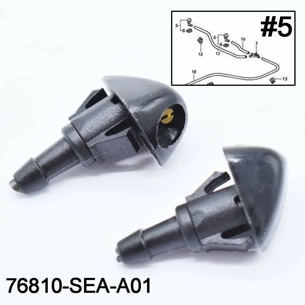 

2PCS Front Windscreen Washer Nozzles Jet Spray Professional Automotive Replacement Parts For Honda Civic Fit Jazz CR-V Accord