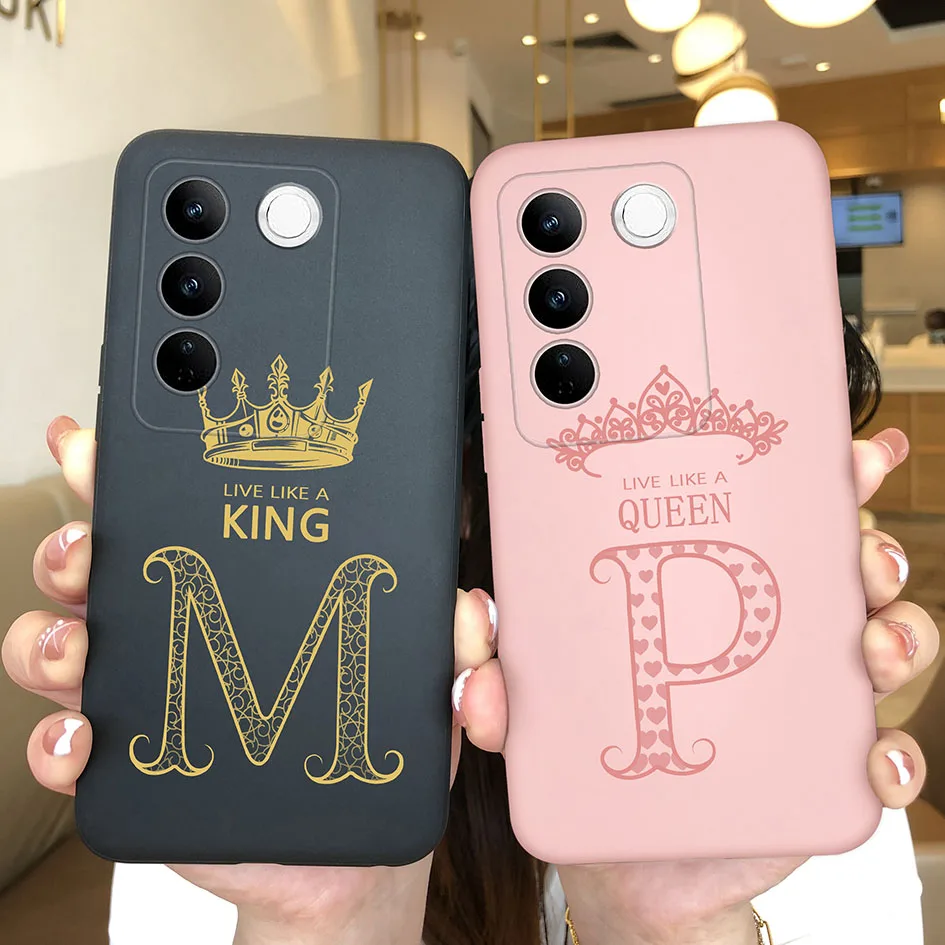 Phone Case For Vivo S16 Pro S 16 Pro V27 Pro V 27 Pro Luxury Fashion Matte Crown Letters Silicone Cases For Vivo S16Pro V 27Pro