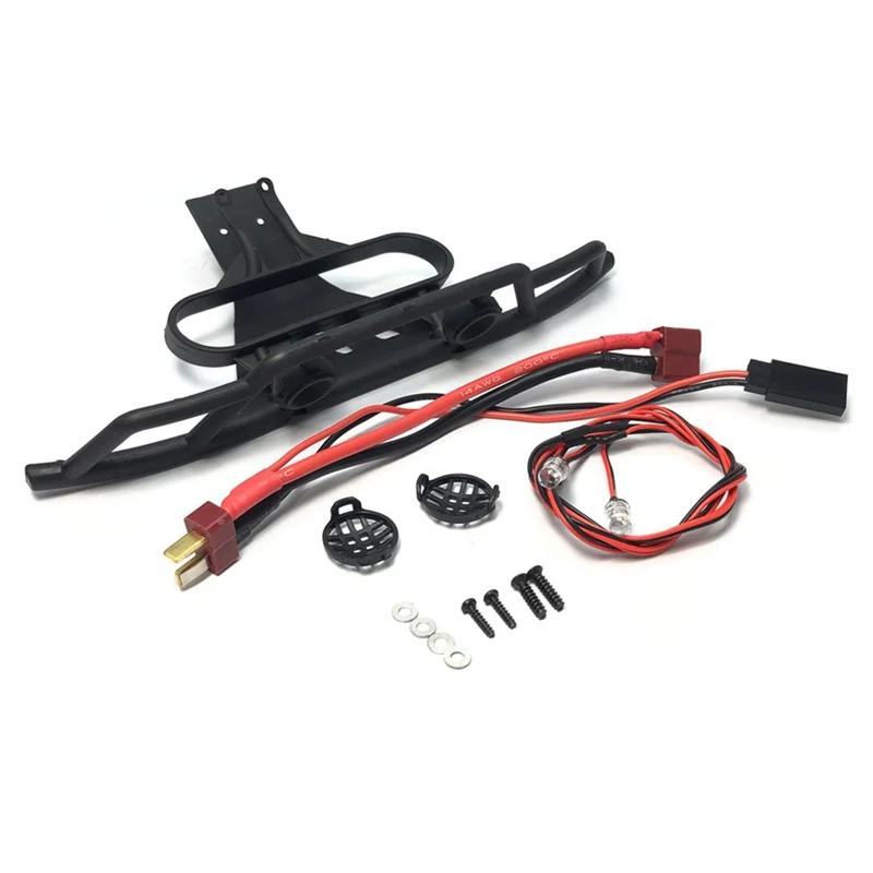 Front Bumper with LED Light for Wltoys 144001 144010 124007 124017 124019 RC Car Upgrades Decoration Parts