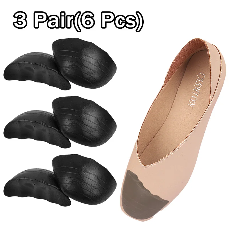 6Pcs PU Toe Plug Insert for High Heels - Soft Foam Anti-wear Toe Filled Insole - Pain Relief Protector Adjustable Size Pads