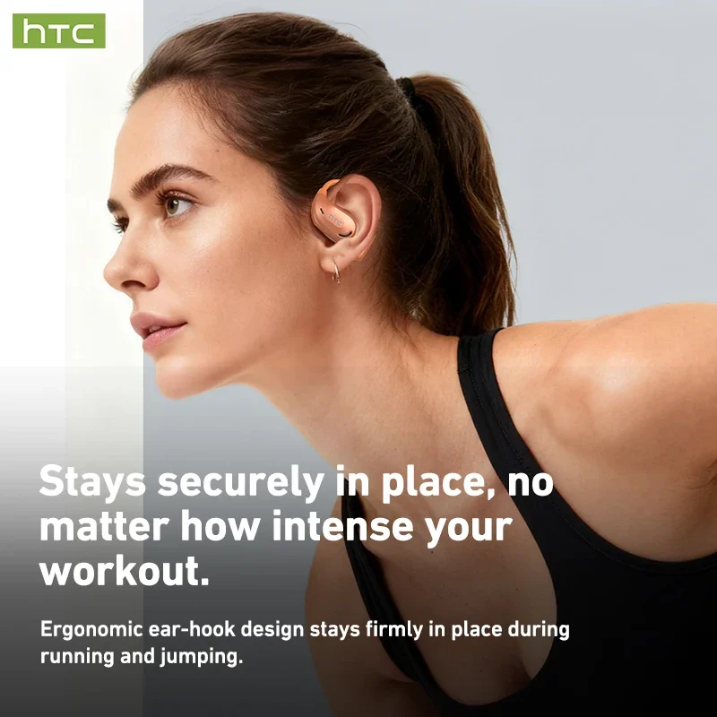 سماعات HTC NE47 بلوتوث V6.0 OWS سماعات رأس لاسلكية رياضية AI ترجمة سماعات أذن مريحة مع شاشة رقمية #6