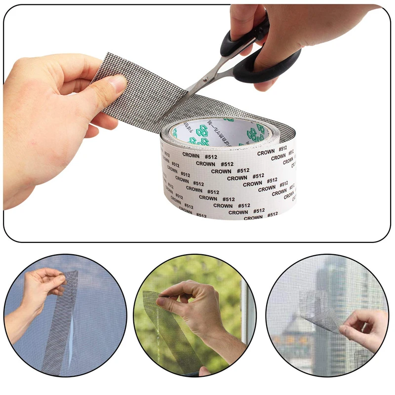 3/2/1Roll Window Screen Repair Tape Self Adhesive Mesh Tape Door Window Net Broken Hole Repairing Fix Patch Anti Insect Mosquito