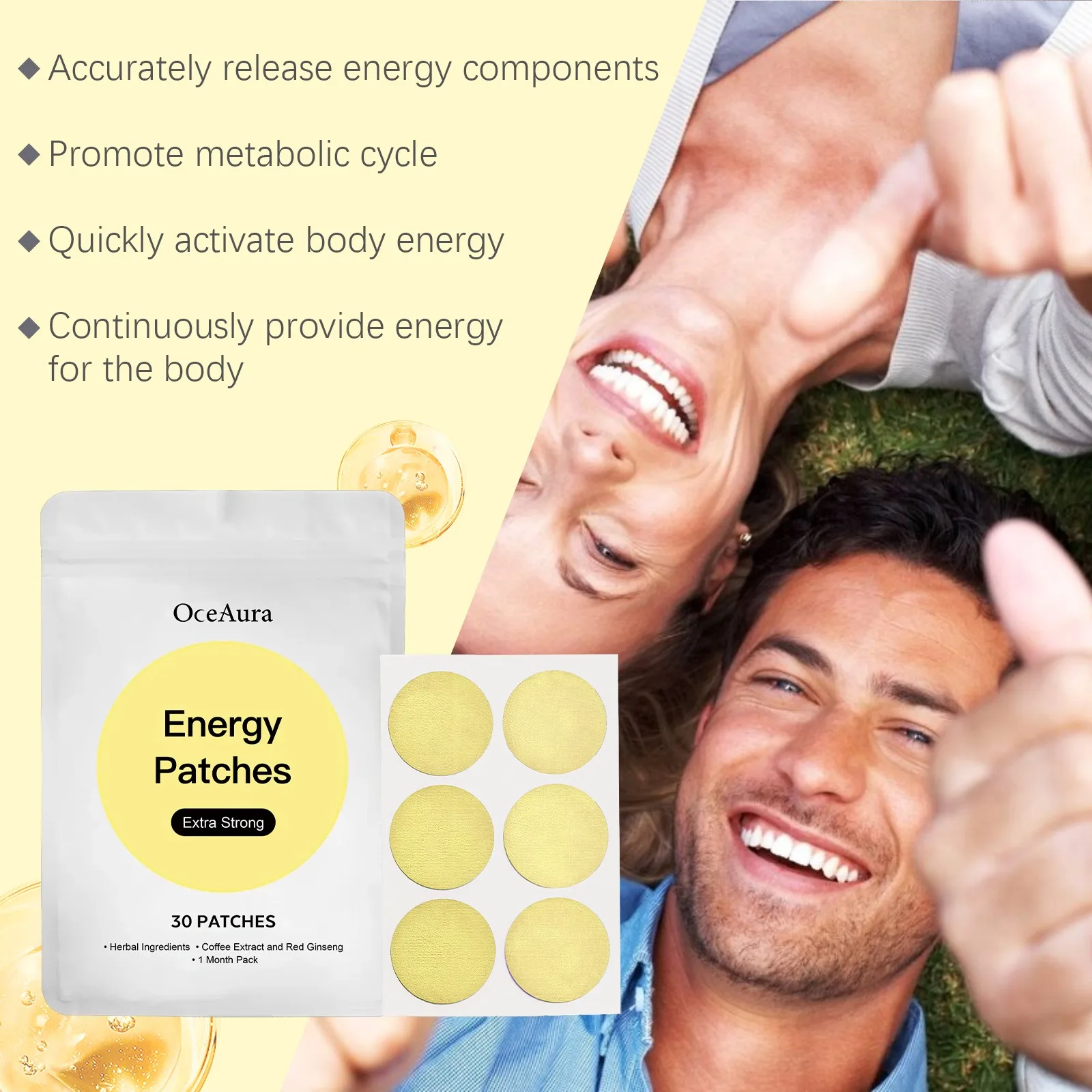 Oceaura Body Care Patch Fat Burning Stickers Keep Relaxing Freshing Lasting Provide Energy Weight Loss Chinese Medical 30Patches