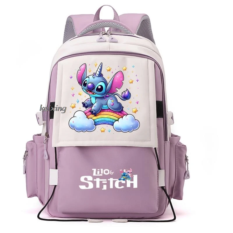 

New Disney Lilo And Stitch Nylon Women Backpack Female Travel Bag Backpacks Schoolbag for Teenage Girls Bookbag Mochila Bookbag