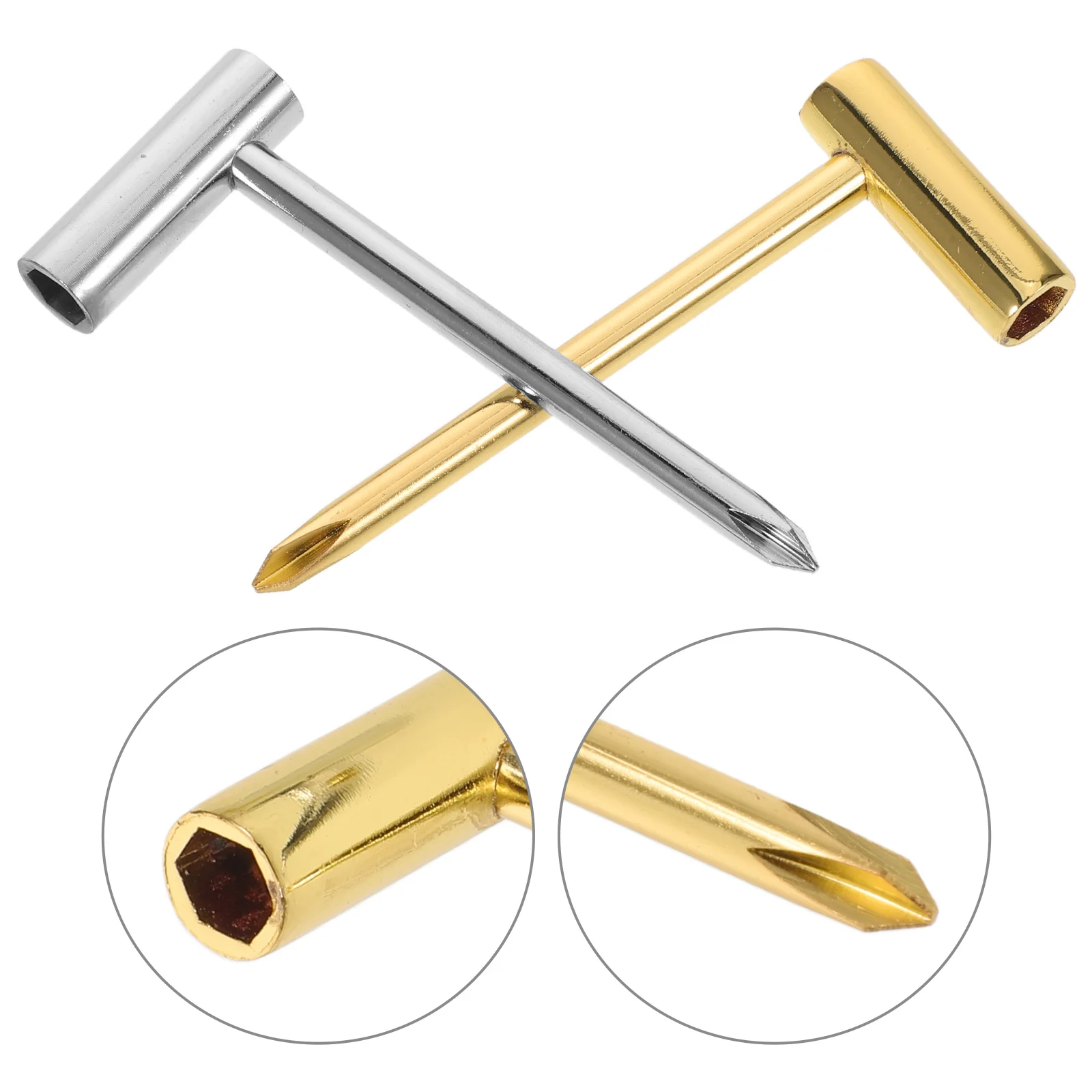 

2Pcs 6.35mm Truss Rod Wrench Gold Silver Guitar Repair Tool Enhance Tone Stability Acoustic Electric Bass Instruments