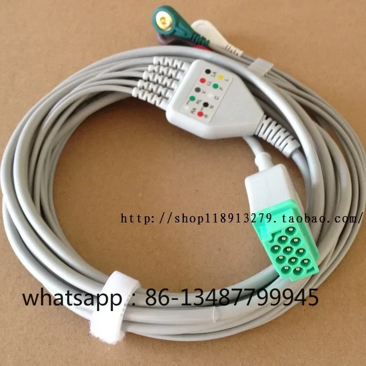 

Compatible with GE ECG lead wire DASH3000 4000 2500 B20 B30 B650 Five-lead wire buckle type
