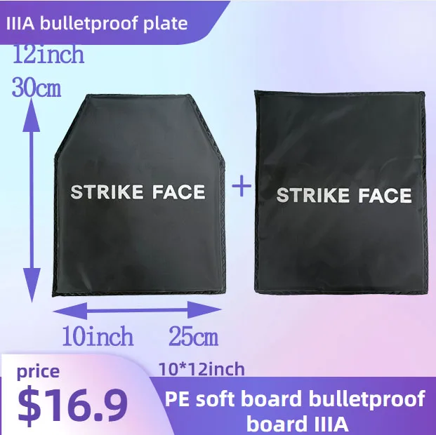 NIJ IIIA 3A PEUD Soft Bulletproof Plate Ballistic Vest Bulletproof Backpack Ballistic Board Big Plates