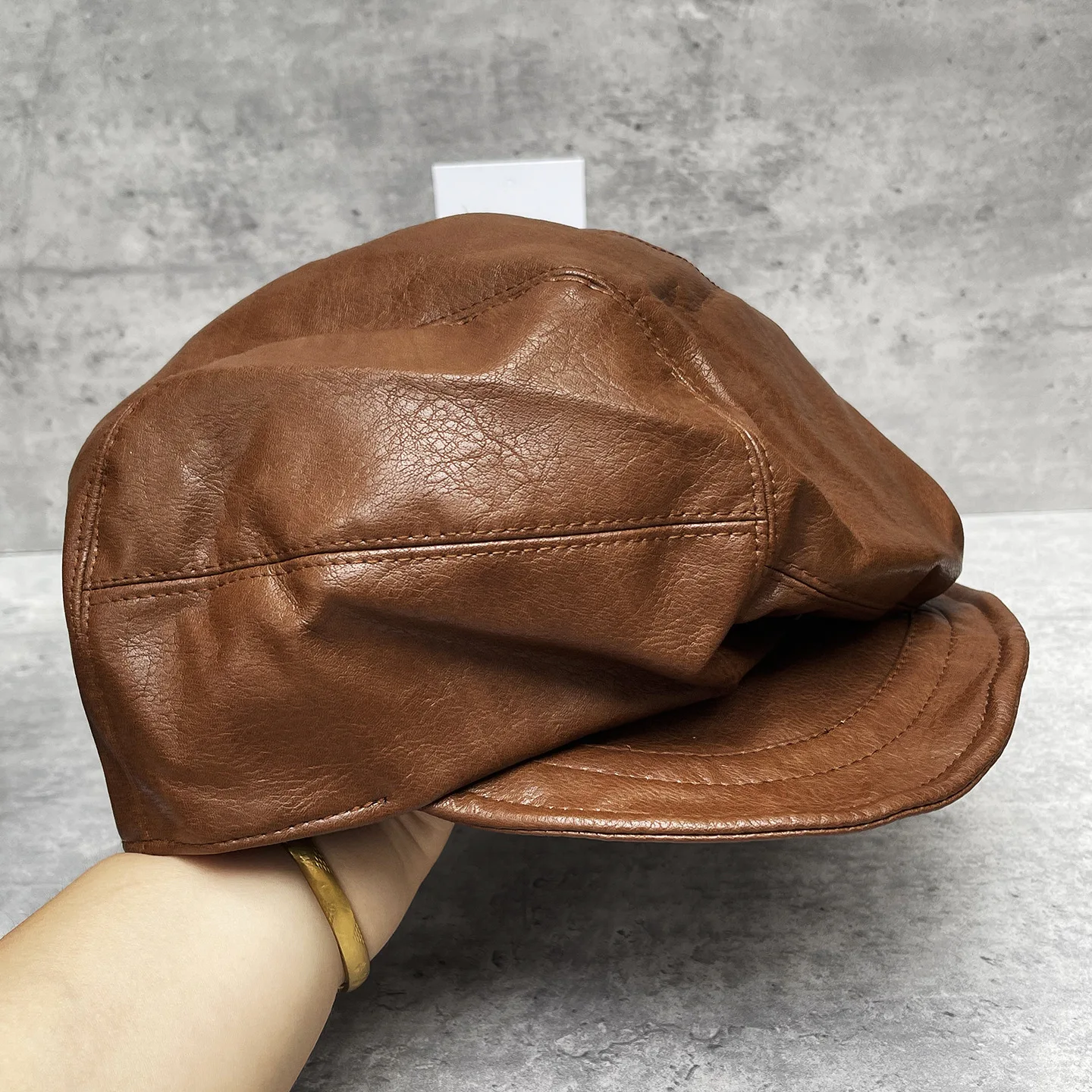 قبعة المرأة بولي Leather الجلود مثمنة موزع الصحف قبعة الرسام ملحق لربيع الخريف في الهواء الطلق عطلة عادية