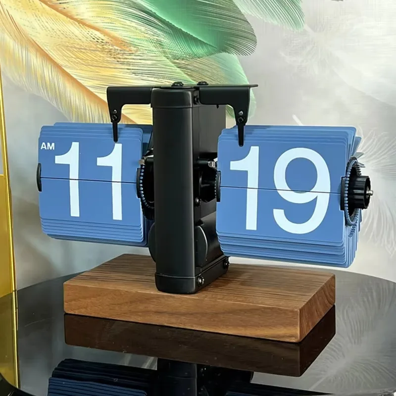 Vintage Digital Clock Luxury Flip Clock Design Desk Clocks Mechanical Table Clocks for Desk Table Decorations and Accessories view 4
