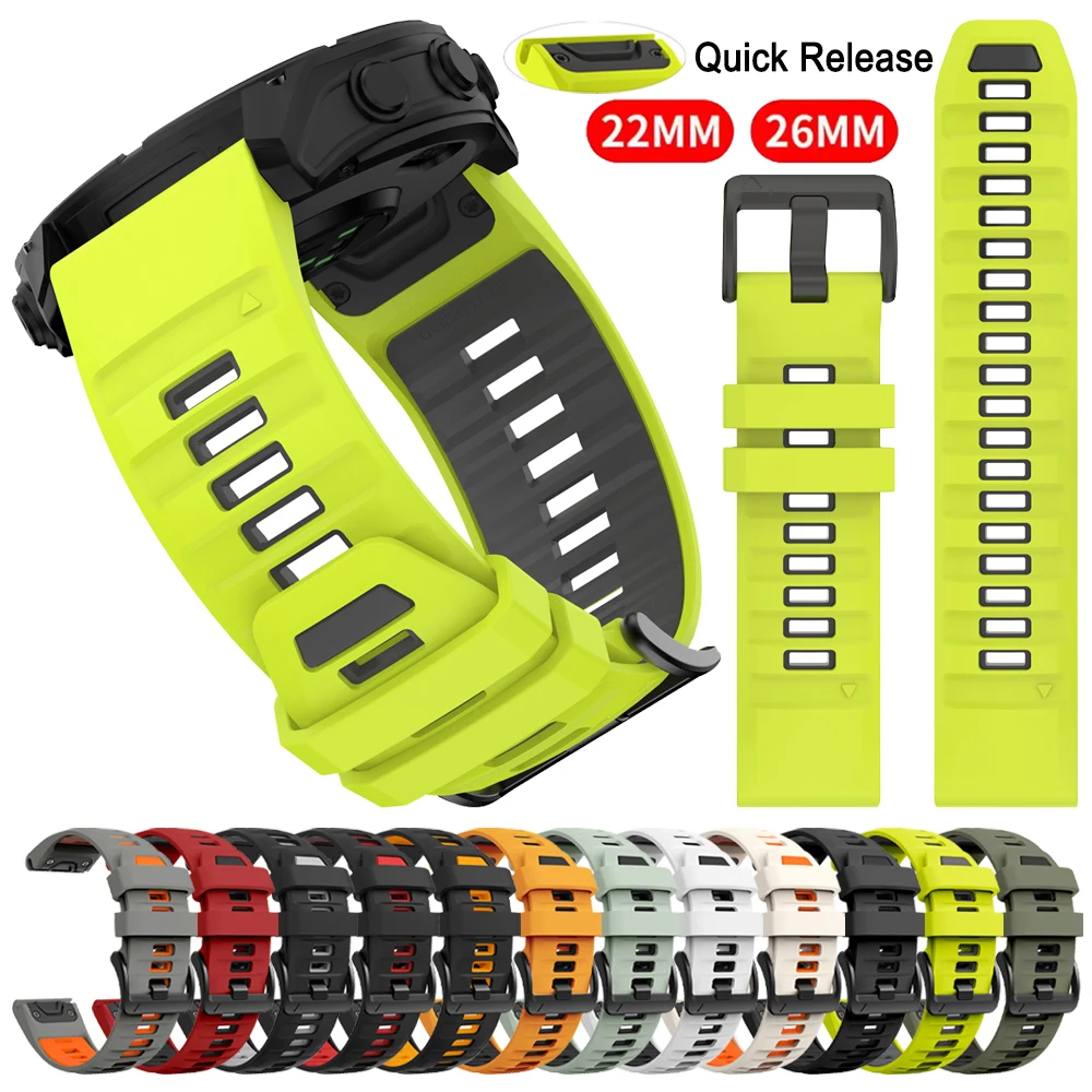 Image of Sport 22mm 26mm Quickfit-Armband für Garmin Fenix 8 47mm 51mm Original Silikonband für Epix/Fenix 7X 6X 5X 7Pro 6 5Plus Armband