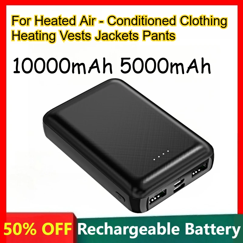 

10000 мАч 5000 мАч аккумулятор USB-интерфейс для одежды с подогревом и кондиционером, жилеты с подогревом, куртки, брюки, портативный внешний аккумулятор