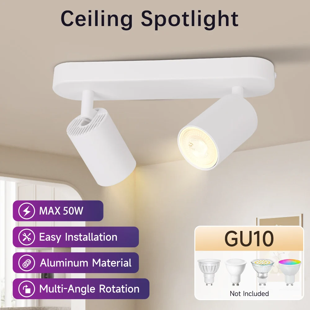 

LED Shop Chandelier Ceiling Lamp for Bedroom Corridor Track GU10 SpotLight Bulb Replacement Lustre Home and Decor LED Pendant